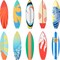 60 Pcs Surfboard Cutouts Decor Surfboard Wall Decoration Summer Surf Board Decor for Wall Classroom Bulletin Surf Party Garland Cut out Tropical Beach Hawaii Paper Sign Decoration,10 Styles